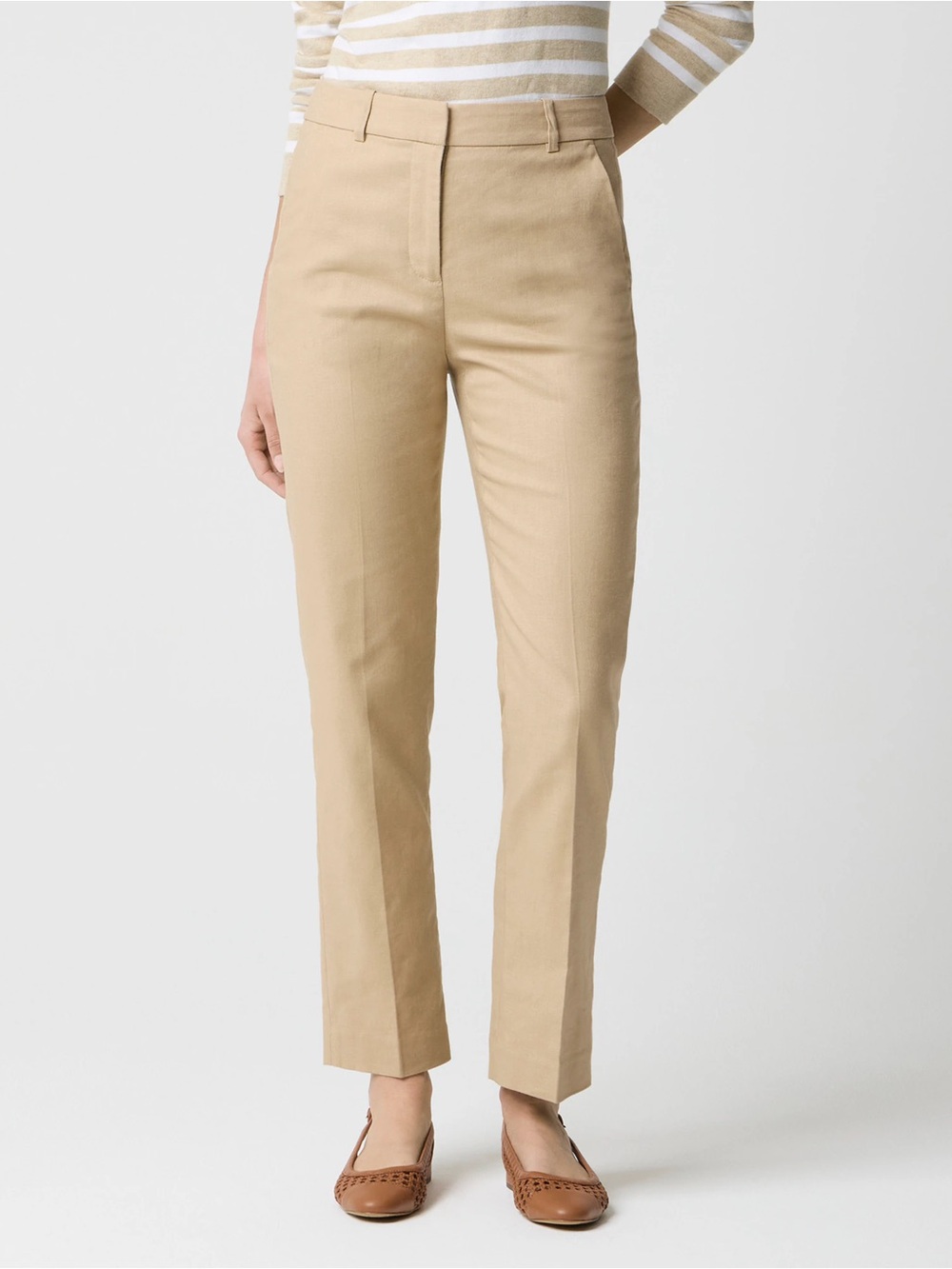 J. Crew Factory Straight Leg Pants in Tan work style trendy professional staple